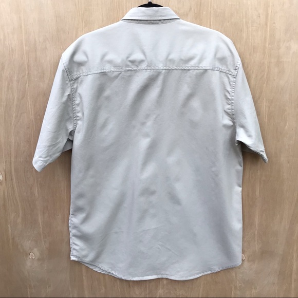 tony stewart short sleeve button up khaki Lrg NWOT - Picture 4 of 5